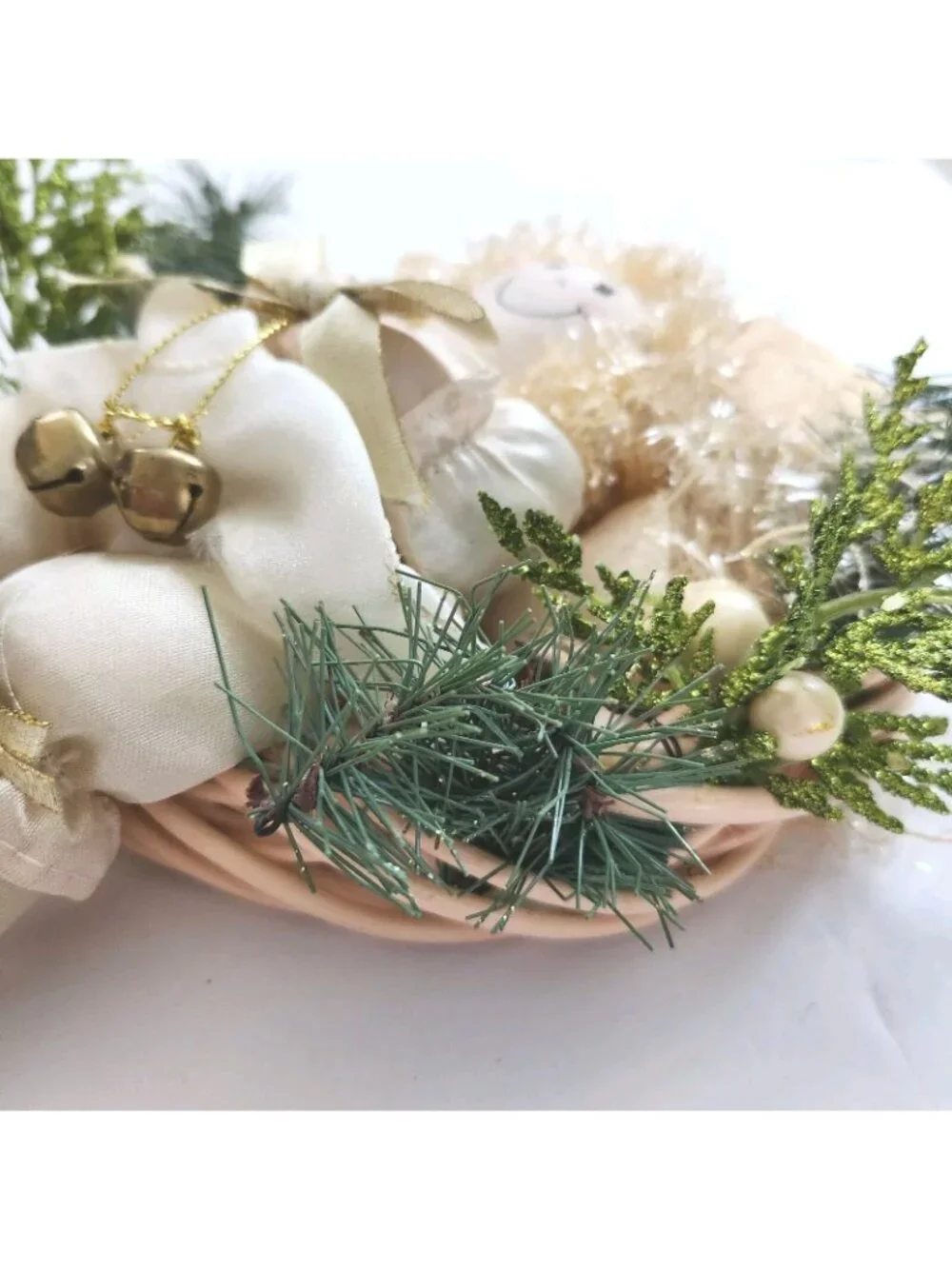 Angel Plush Doll Christmas Noel Wreath Sign Holiday Decor Handmade Decor